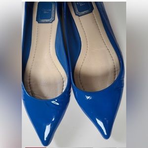 Christian Dior Blue Patent Flats Sz 39